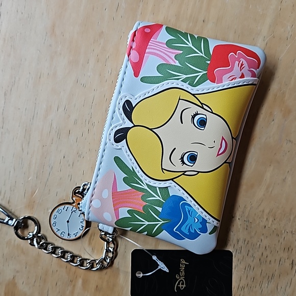 DISNEY BUCKLE-DOWN ALICE IN THE WONDERLAND COIN POUCH - Picture 4 of 12